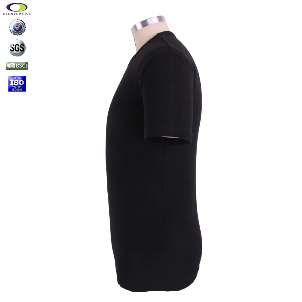 纯棉黑色空白休闲t恤圆领短袖