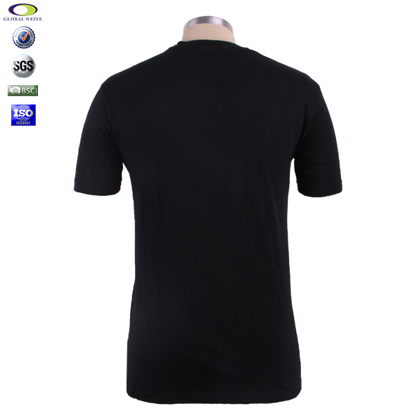修身长款空白男士全棉圆领黑色T恤