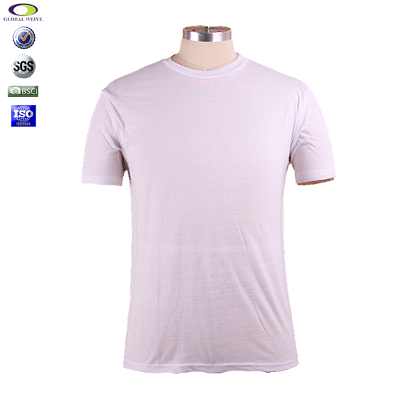 夏季薄款男士100%棉白色空白T恤圆领短袖