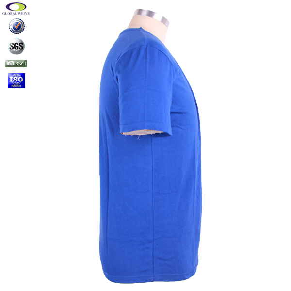 180g全棉男士团队T恤宝石蓝空白圆领