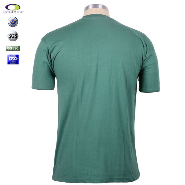 大批量定制全棉180g空白T恤圆领短袖绿色