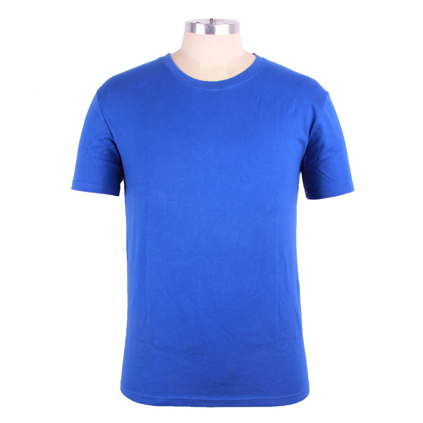 180g全棉男士团队T恤宝石蓝空白圆领