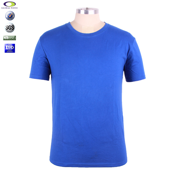 180g全棉男士团队T恤宝石蓝空白圆领