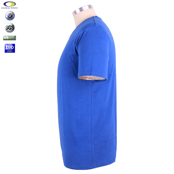 180g全棉男士团队T恤宝石蓝空白圆领