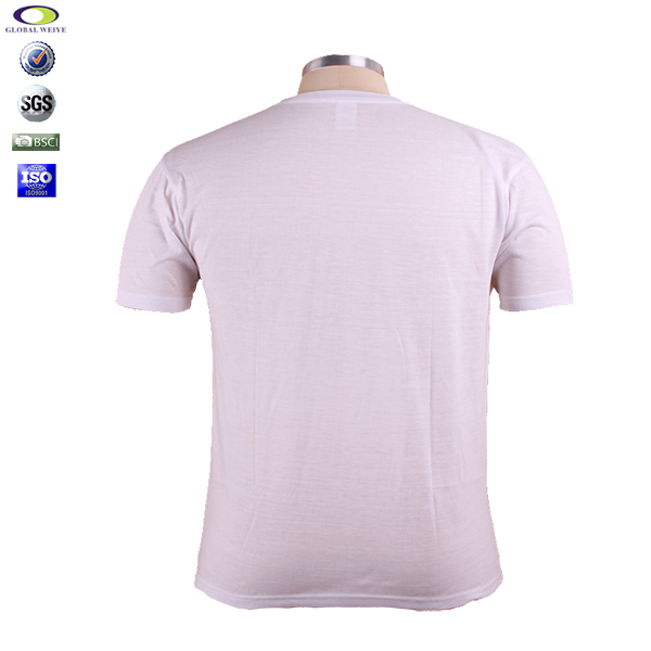 夏季薄款男士100%棉白色空白T恤圆领短袖