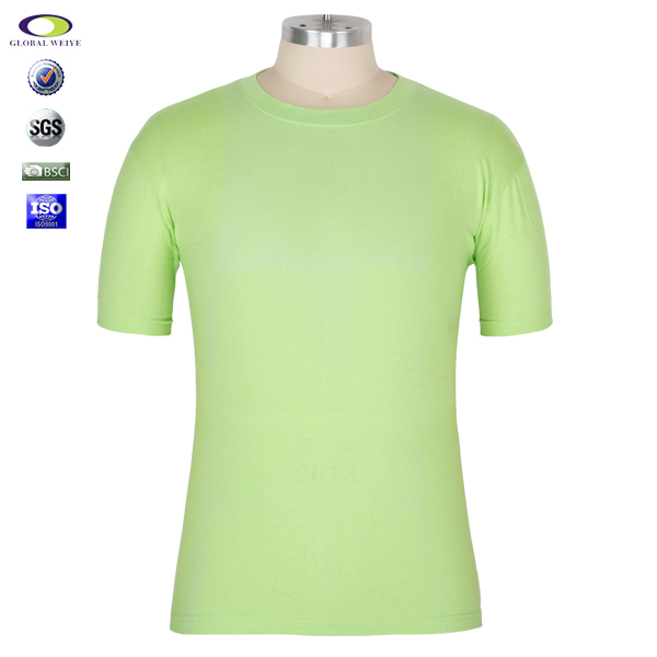 空白T恤定制全棉180g圆领短袖绿色