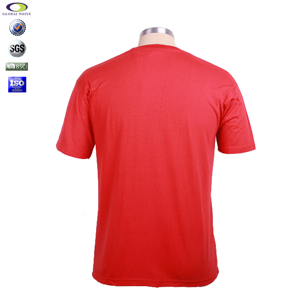 广告宣传工作服男士红色圆领印花T恤衫