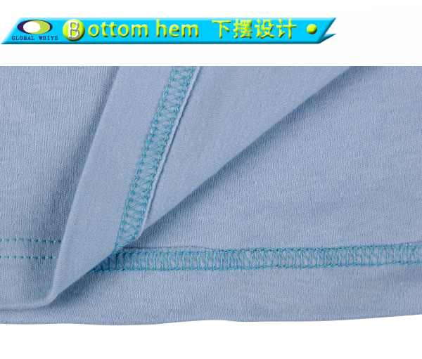 广告宣传男士浅蓝色圆领印花T恤衫