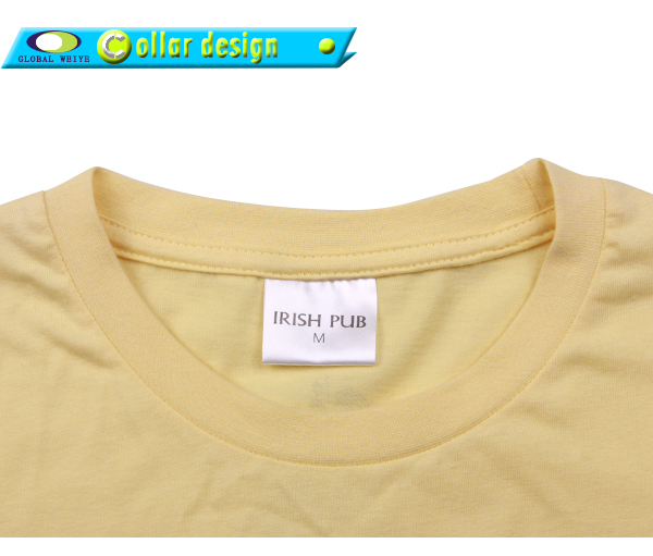 广告宣传女士黄色圆领印花T恤衫定做