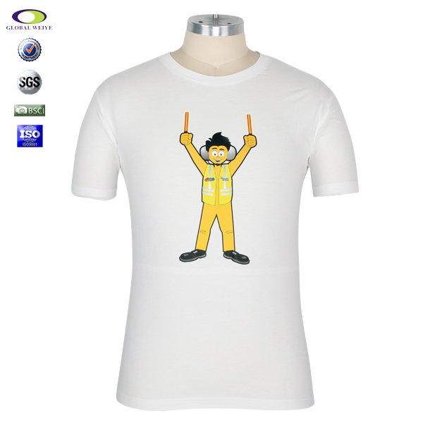 烫画LOGO纯棉圆领短袖白色T恤