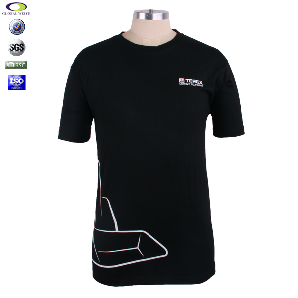 公司员工服男士圆领黑色T恤