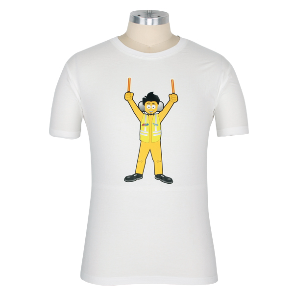 烫画LOGO纯棉圆领短袖白色T恤