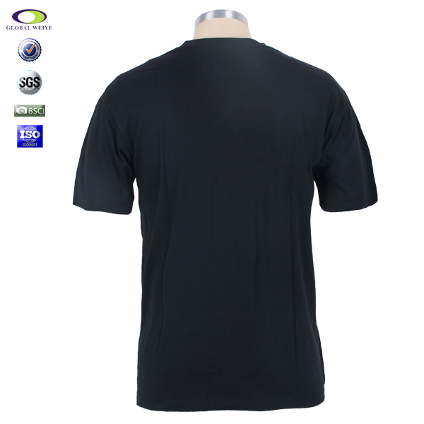 广告宣传黑色男士圆领印金T恤衫定做