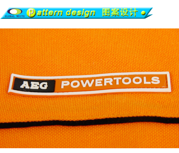 TC涤棉POLO衫男短袖橙色翻领T恤硅胶logo