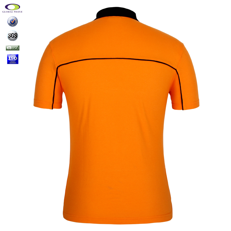 TC涤棉POLO衫男短袖橙色翻领T恤硅胶logo