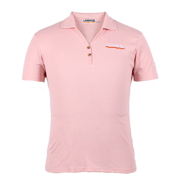 定制涤棉cvc粉色POLO衫男式短袖刺绣logo