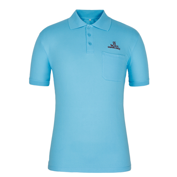 定制涤棉CVC口袋POLO衫男式短袖刺绣ogo