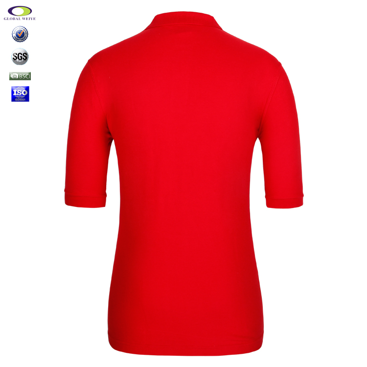 定制涤棉TC中国红POLO衫男式短袖绣花ogo