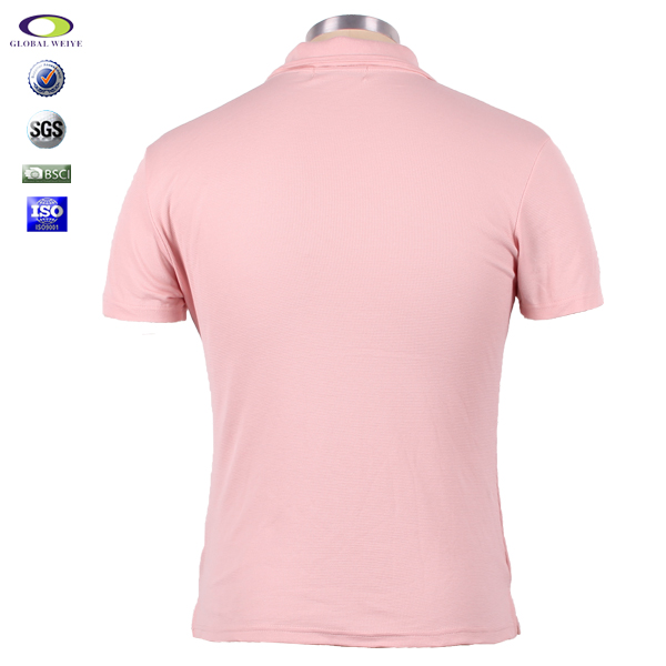 定制涤棉cvc粉色POLO衫男式短袖刺绣logo
