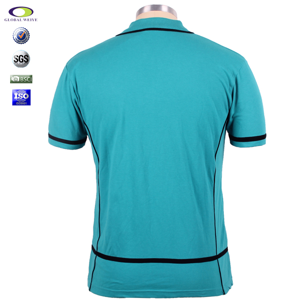 定制蓝色V领POLO衫男短袖绣花logo