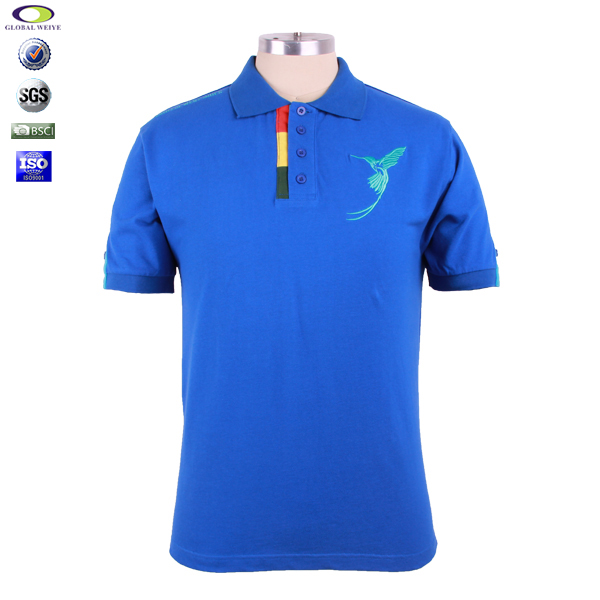 品牌绣花全棉开叉polo衫男士翻领T恤衫
