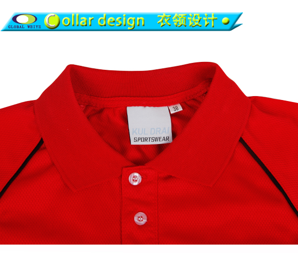 定做女士红色POLO衫短袖无logo