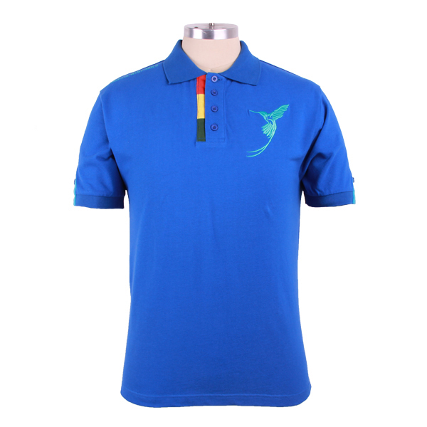 品牌绣花全棉开叉polo衫男士翻领T恤衫