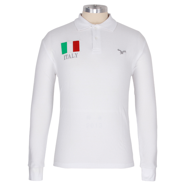 定做绣花全棉长袖polo衫男士翻领T恤衫