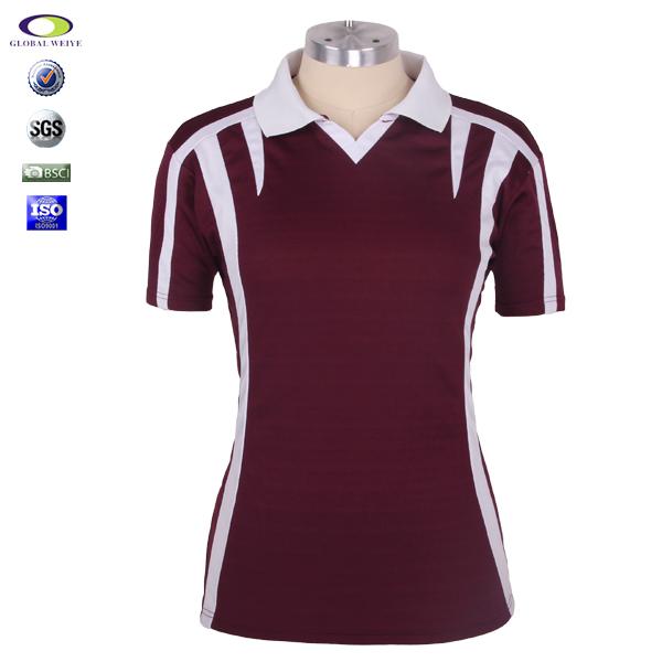 定做女士拼接空白运动短袖POLO衫