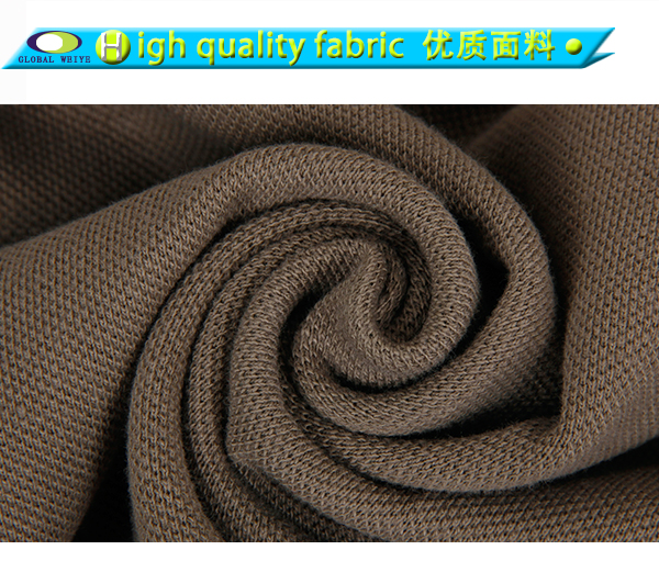 定做绣花咖啡色polo衫男士翻领长袖T恤衫