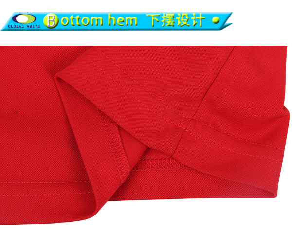 中国红POLO衫定制贴布绣logo