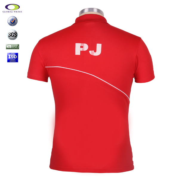 中国红POLO衫定制贴布绣logo