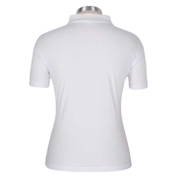 定做女士白色POLO衫刺绣logo短袖