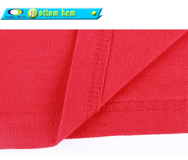 100%棉红蓝拼接翻领polo衫定制特殊做工