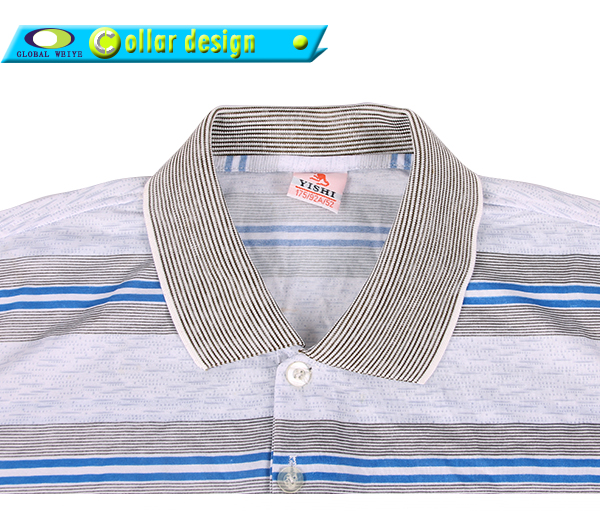 100%棉条纹polo衫定制口袋织章男装