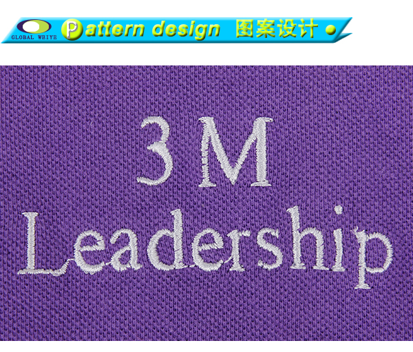 100%棉紫色翻领T恤衫工厂定制3M绣花polo衫男装