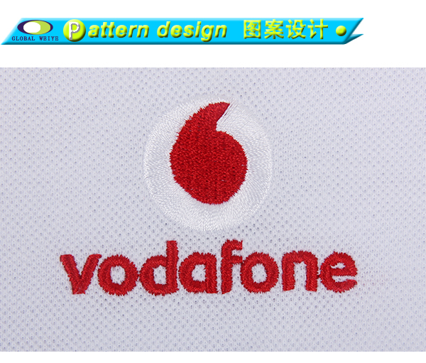 100%棉女士白色polo衫翻领刺绣logo短袖T恤衫