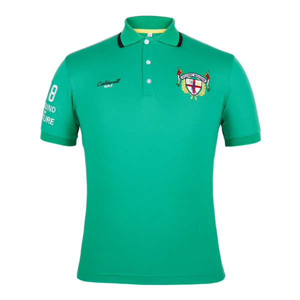 高档polo衫工厂定制品牌绣章翻领修身男装