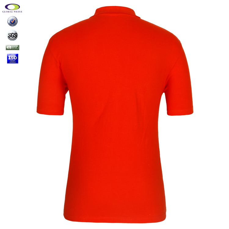 100%棉红色珠地polo衫男装定制绣花logo