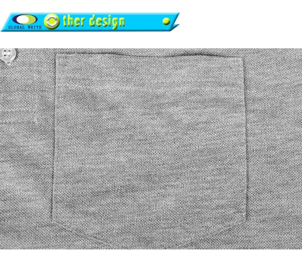 100%棉麻灰色polo衫男装定制口袋款式