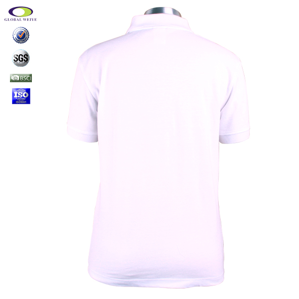 100%棉女士白色polo衫翻领刺绣logo短袖T恤衫