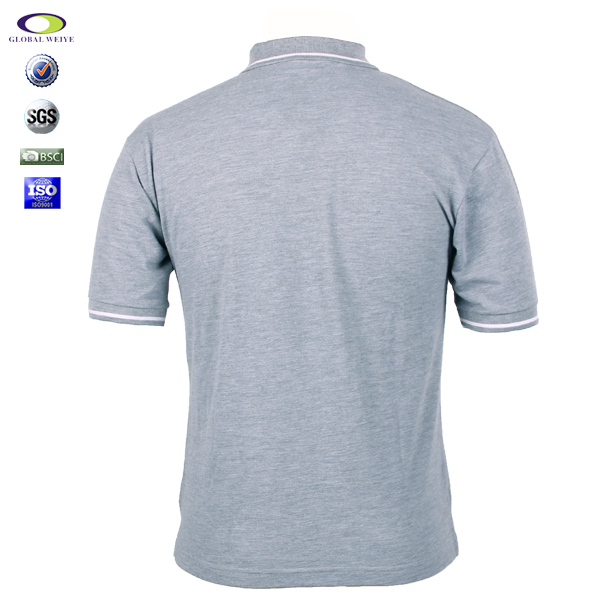 100%棉麻灰色polo衫男装定制口袋款式