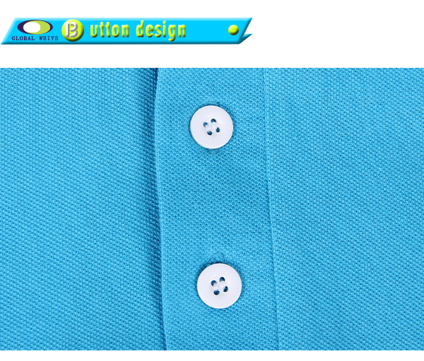 100%棉女士浅蓝色空白polo衫翻领短袖T恤衫