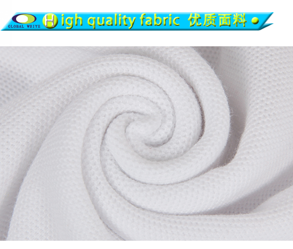 100%棉PK面料定制白色polo衫品牌绣花logo