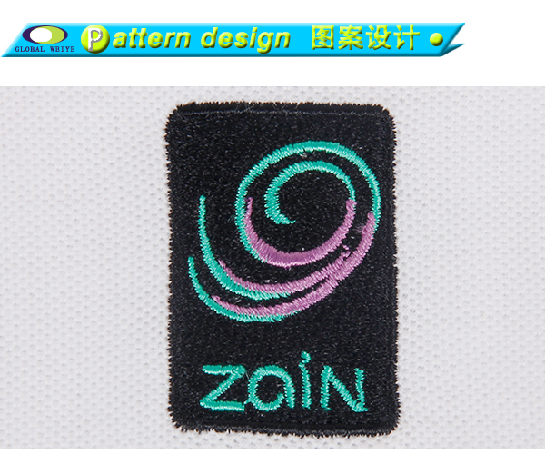 100%棉PK面料定制白色polo衫品牌绣花logo