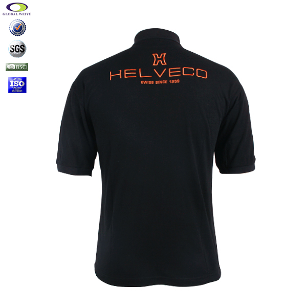 定制黑色广告宣传polo衫男装绣花logo