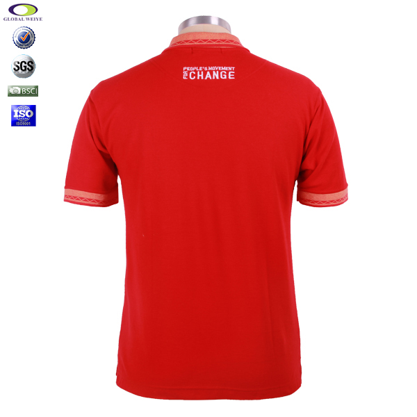 100%棉中国红polo衫男装定制特色翻领款式