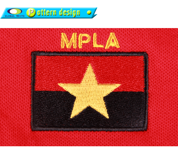 定制非洲红色polo衫男士短袖条纹色织领