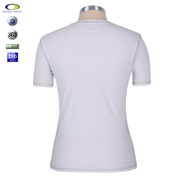 定制女士白色圆领短袖丝网印logoT恤衫