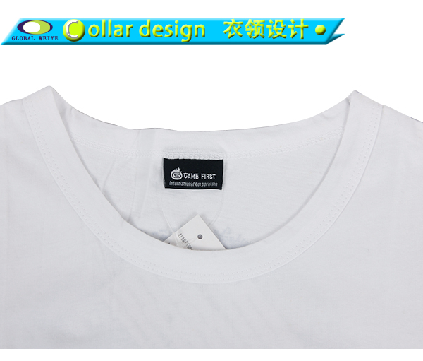 女士白色圆领短袖T恤衫定制印logo